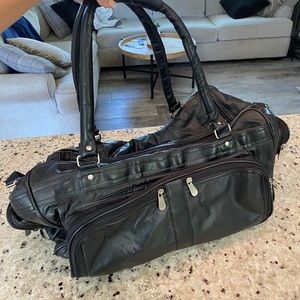 Genuine leather duffel bag